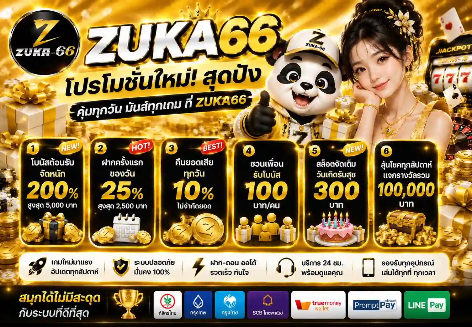 โปรโมชั่นสล็อตแตกง่าย ZUKA66 สำหรับสมาชิกใหม่